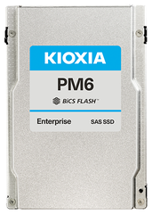 Твердотельный накопитель SSD KIOXIA PM6-R, 15360GB, 2.5" 15mm, SAS 24G, TLC, R/W 4150/3700 MB/s, IOPs 595K/160K, TBW 28032, DWPD 1 (12 мес.)