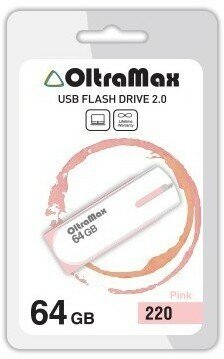 USB Flash накопитель 64Gb OltraMax 220 Pink (OM-64GB-220-Pink)