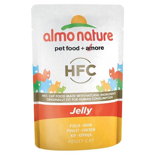 Влажный корм для кошек Almo Nature HFC, с курицей 55 г (кусочки в желе)