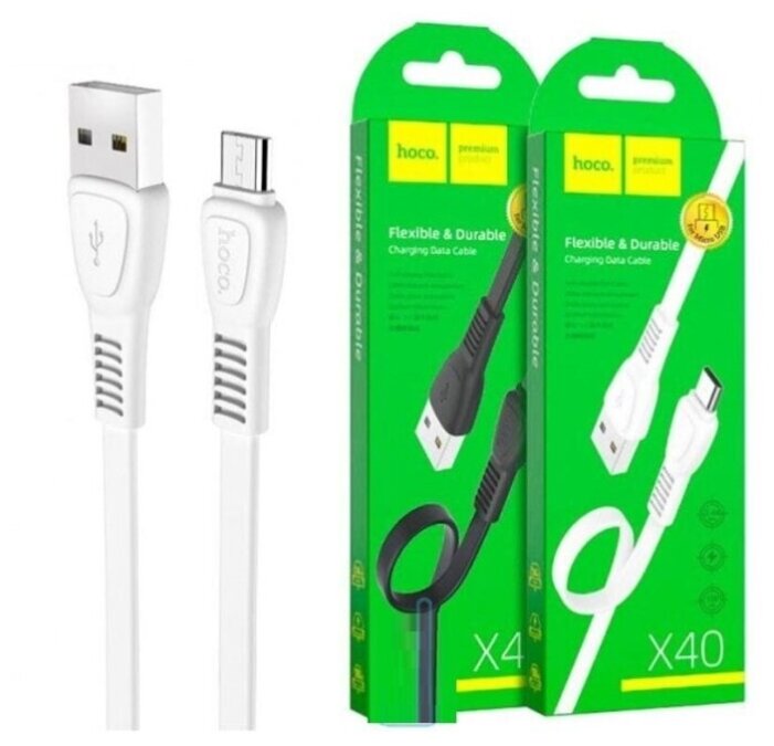 Кабель USB Hoco X40 Micro USB 1м, белый