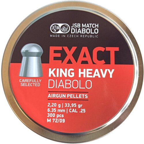 пули jsb exact monster redesigned diabolo 4 5 мм 0 87 грамм 400 штук Пули для пневматики JSB King Heavy 6,35мм 2,2г (300шт)