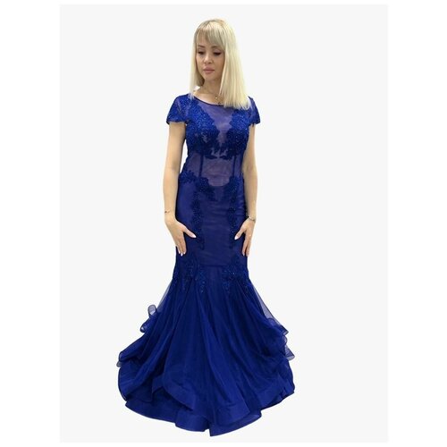 Вечернее платье, модель Рыбка, размер 46, синий