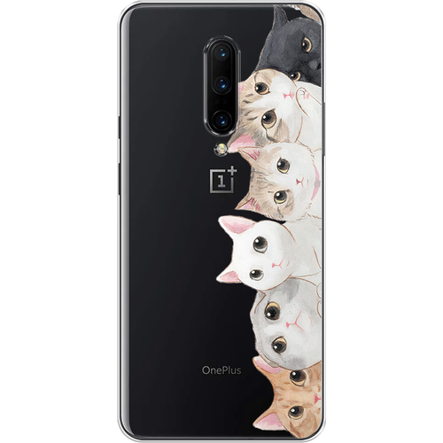 Силиконовый чехол на OnePlus 7 Pro / ВанПлас 7 Про Котики, прозрачный силиконовый чехол на oneplus 7 pro ванплас 7 про на счастье прозрачный