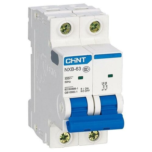 Выключатель автоматический модульный 2п C 10А 4.5кА NXB-63S (R) CHINT 296787 (1 шт)