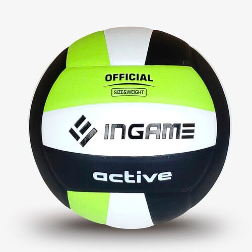 фото Мяч волейбольный ingame active цв.черный белый зеленый