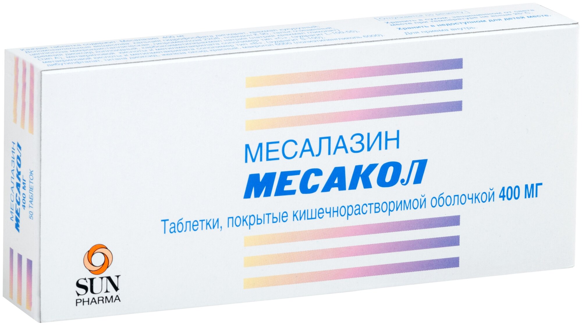 Месакол таб. п/о кш/раств., 400 мг, 50 шт.