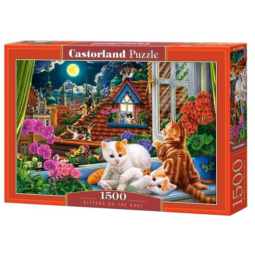 пазл castorland 1500 деталей элементов котята на крыше Пазл Castorland 1500 деталей, элементов: Котята на крыше