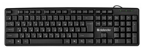 Клавиатура проводная DEFENDER Element HB-520 USB 104 клавиши + 3 дополнительные клавиши черная, 1 шт