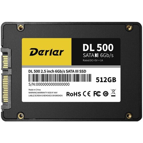 512 ГБ Внутренний SSD диск Derlar 25 SATA3 60 Гбитс DL500-512G 208800₽