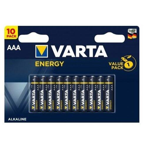Батарейка Varta ENERGY LR03 AAA BL10 Alkaline 1.5V элемент питания varta energy lr03 aaa бл 4
