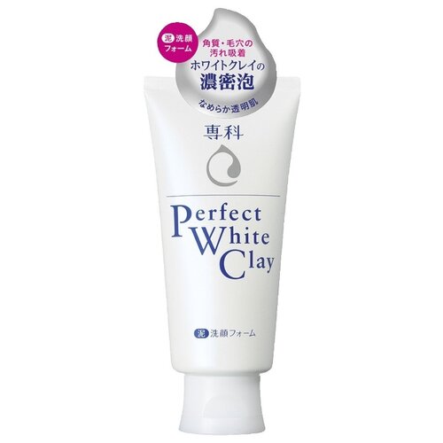 фото Shiseido пенка очищающая для умывания с белой глиной Senka Perfect White Clay (белая), 120 г