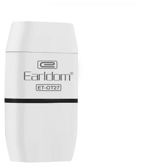 Кардридер Earldom для microSD, ET-OT27, USB 2.0, пластик, цвет: белый, с чёрной полосой