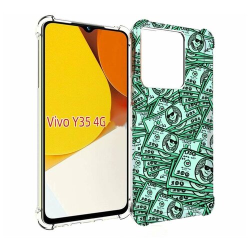 чехол mypads картинка лев для vivo y35 4g 2022 vivo y22 задняя панель накладка бампер Чехол MyPads доллары картинка для Vivo Y35 4G 2022 / Vivo Y22 задняя-панель-накладка-бампер