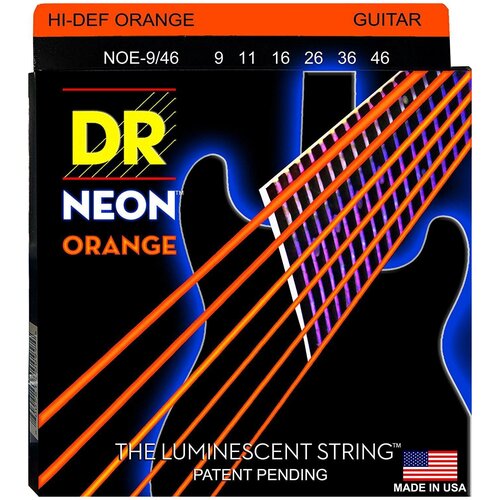 Струны для электрогитары DR Neon HiDef Orange NOE-9/46 9-46