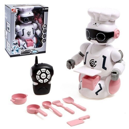 Робот радиоуправляемый Шеф повар , световые и звуковые эффекты, цвет розовый