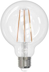 Лампа светодиодная филаментная (UL-00004863) Uniel E27 10W 4000K прозрачная LED- G95-10W/4000K/E27/CL PLS02WH