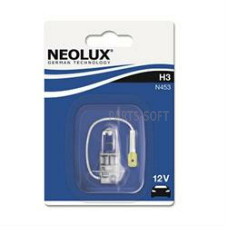 NEOLUX N453-01B Лампа 12V H3 55W PK22s 3200K 1450лм блистер (1шт.) Standard NEOLUX