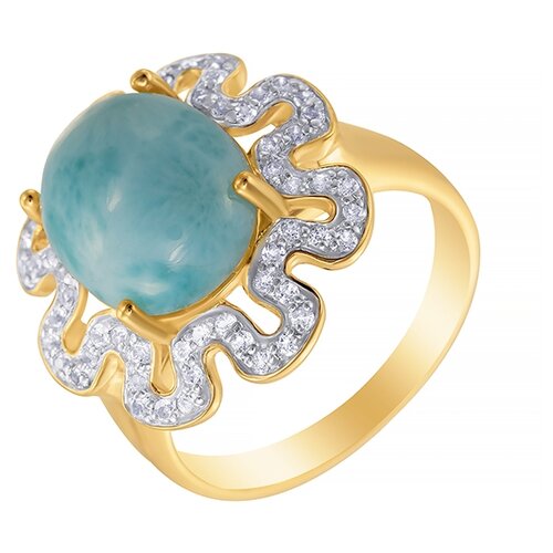 фото Element47 кольцо из серебра 925 пробы с ларимарами и топазами r-05980-88-s01_ko_lr_001_yg, размер 17.5