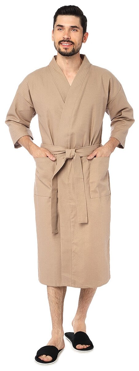 фото Халат вафельный мужской бежевый IKEA