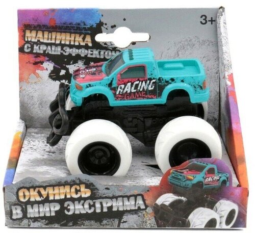 Машинка с краш-эффектом Funky Toys 4х4, пул бэк, цвет голубой