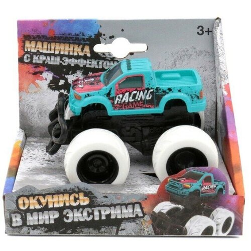 Машинка с краш-эффектом Funky Toys 4х4, пул бэк, цвет голубой funky toys игрушка машинка инерционная скоростной динозавр funky toys ft0735696