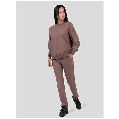 фото Костюм спортивный vitacci sp2206-23 женский мокко 95% хлопок, 5% эластан джемпер+брюки) женский мокко+95% хлопок, 5% эластан (46-48 (m)