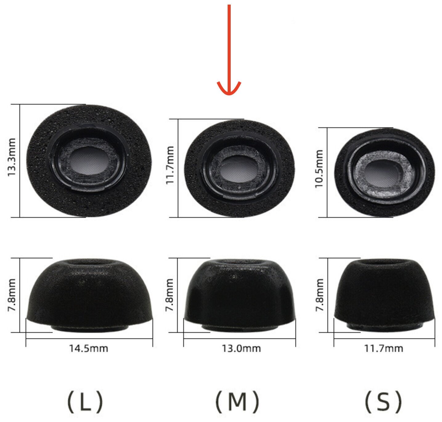 Пенные амбушюры для беспроводных наушников Apple AirPods Pro (Размер: M, Черный)