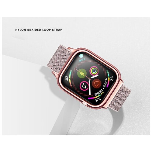 Ремешок для Apple Watch USAMS US-ZB074 Nylon Loop Strap 42/44mm розовое золото