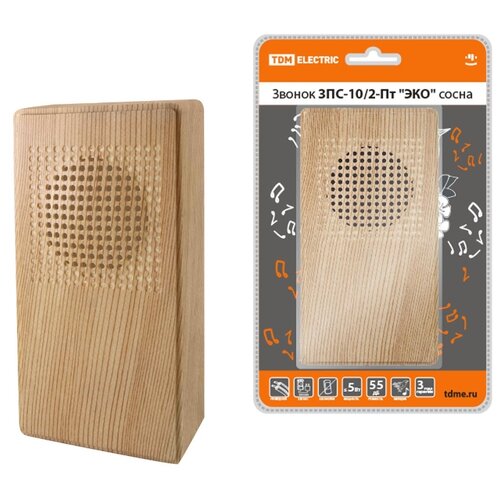 фото Звонок проводной в эл.сеть зпс-10/2-пт "эко" сосна ("птичка", без кнопки, ac 230v) tdm tdm еlectric