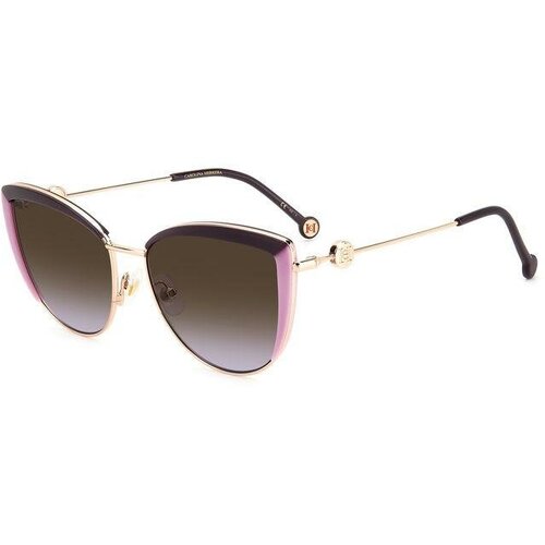 Солнцезащитные очки CAROLINA HERRERA, прямоугольные, оправа: металл, для женщин, фиолетовый