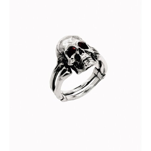 фото Кольцо череп из серебра с гранатами serebromag ювелирная мастерская малахит