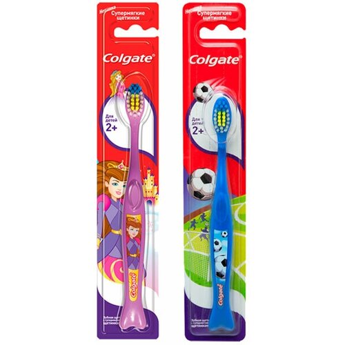 Набор из 3 штук Зубная щетка COLGATE 1шт Для Детей 2+супермягкая