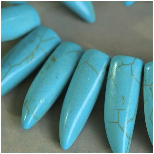 Говлит бусины 12 шт. / Синтетический камень бирюза, цвет голубой, размер 30х10х7.5 мм говлит бусины 36 шт синтетический камень бирюза цвет лососевый размер 8 мм