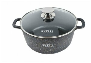 Фото Кастрюля с крышкой Kelli KL-4092-24 с гранитным покрытием, 5.5 л