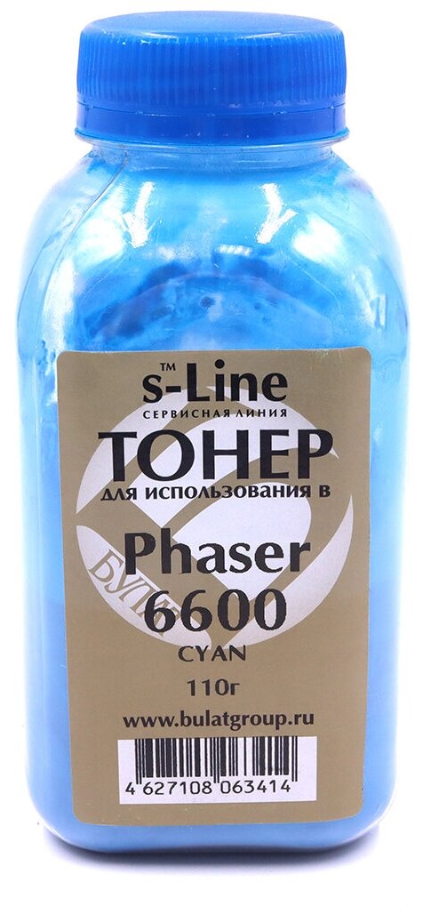 Тонер булат s-Line Xerox Phaser 6600 (Голубой, банка 110 г)