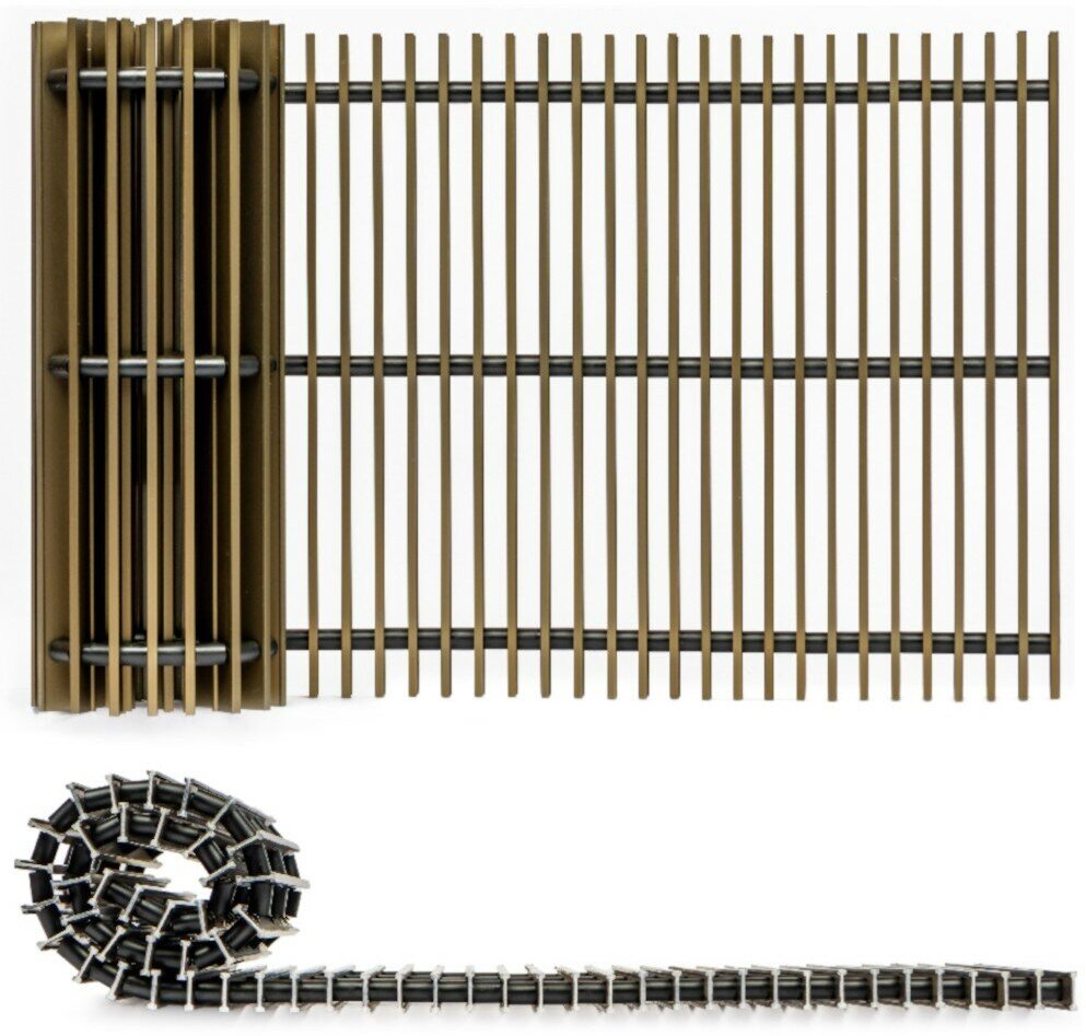 Решетка рулонная Techno РРА 370-1000/Б алюминиевая, цвет бронза - фотография № 5