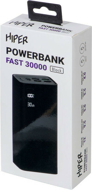 Внешний аккумулятор Hiper Fast 30000 30000mAh 5A QC PD 4xUSB черный (FAST 30000 BLACK) - фото №13