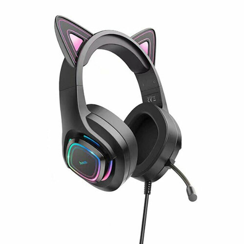 Наушники полноразмерные HOCO W107 phantom cat Jack 35мм 20 м цвет чёрный 157300₽