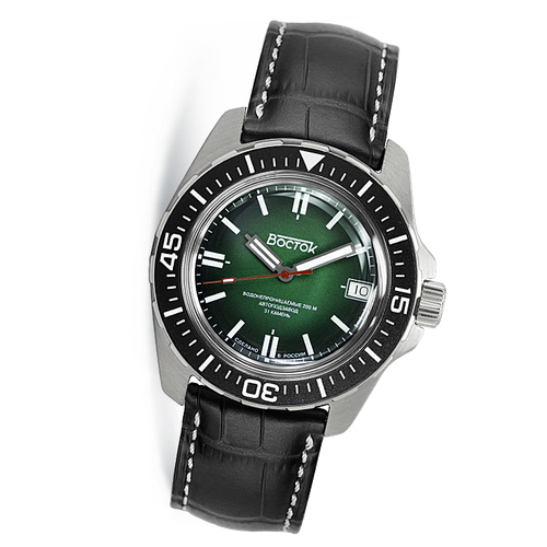 фото Наручные часы восток амфибия 2416/14049б, черный, зеленый