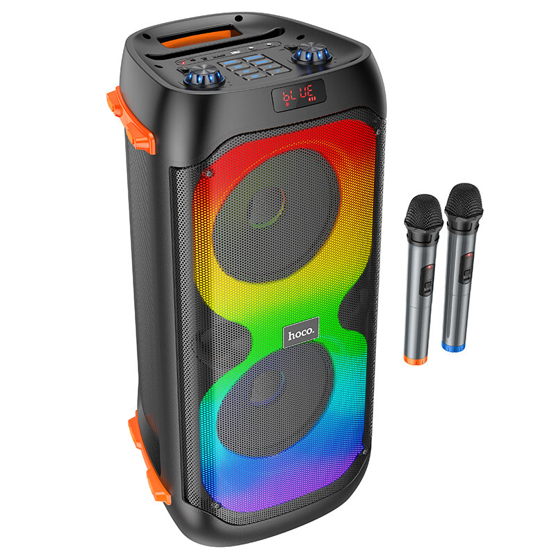 Портативная акустическая система HOCO BS53 Karaoke, FM, RGB подсветка, черный