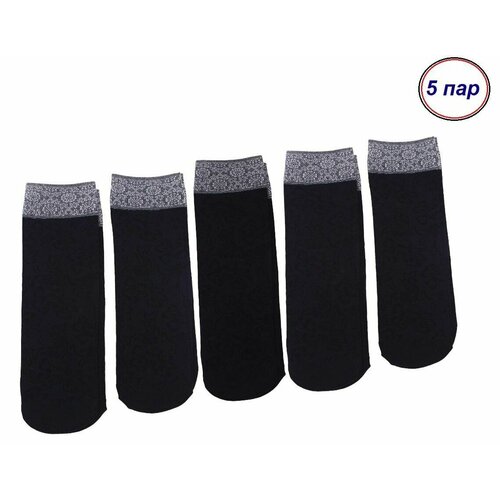 мужские носки ланю a871 хлопок чёрные 12 пар Носки ЛАН Ю, 100 den, 5 пар, размер 36-41, черный