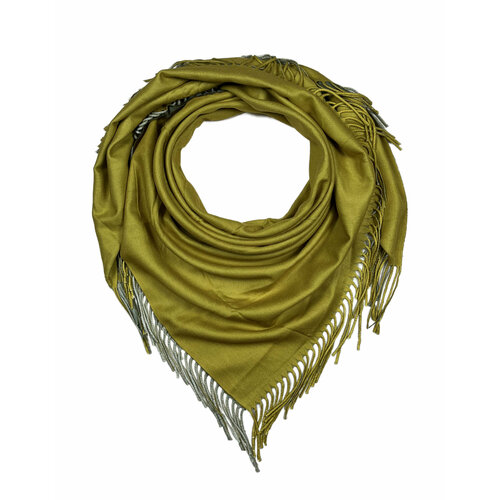 Платок Cashmere, 105х105 см, коричневый, горчичный