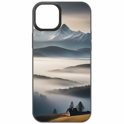 Чехол-накладка Krutoff Soft Case Туман для iPhone 15 Plus черный чехол накладка krutoff soft case спейсбордер для iphone 15 plus черный