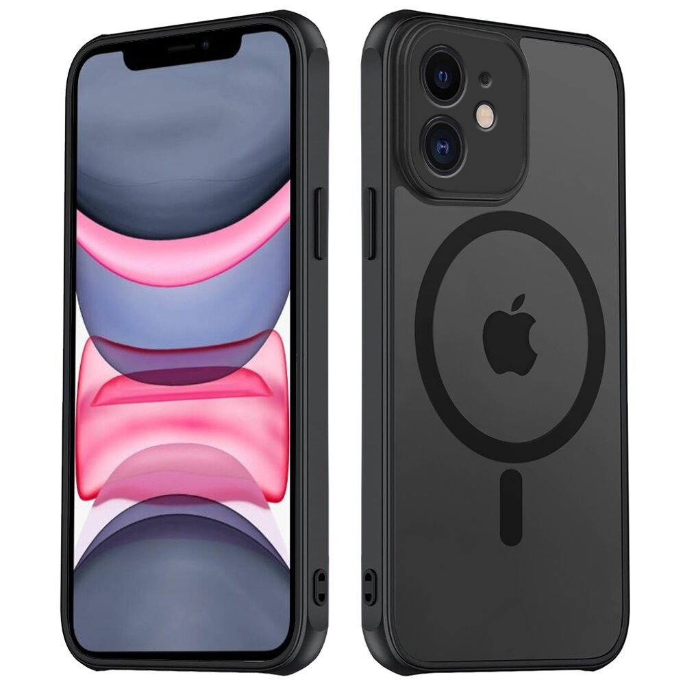 Чехол Creative Case для iPhone 11 (айфон 11) магнитный совместимый с MagSafe (магсейф) противоударный черный