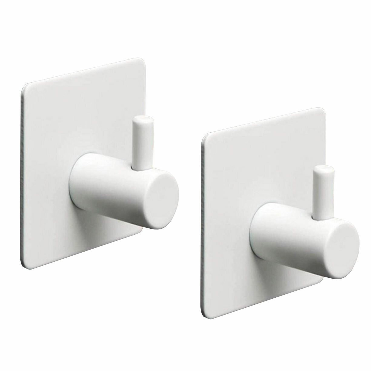 фото Крючок металлический самоклеящийся, цвет белый, набор 2 шт / Держатель, вешалка для мочалки, полотенца / Крючок на липучке для ванной и кухни, влагостойкий, сверхпрочный / Крючки для мочалок и губок