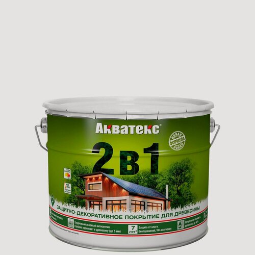 Изображение товара Акватекс 2 в 1, цвет Калужница, 9 л, пропитка по дереву, защитно-декоративное покрытие для древесины