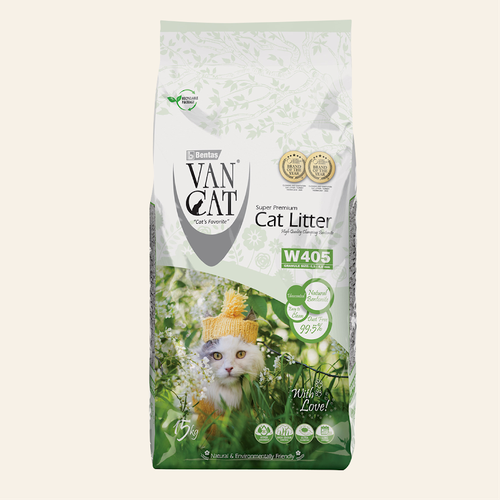 Van Cat Комкующийся наполнитель Стандарт без пыли пакет premium 15,000 кг 20245 (1 шт)