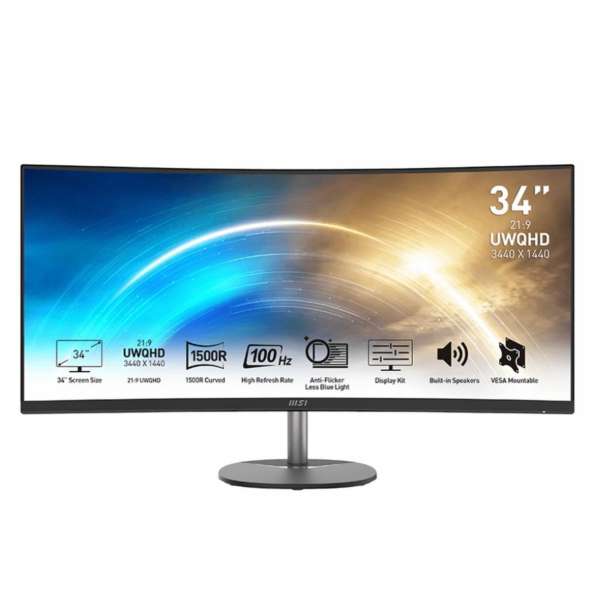 34" Монитор MSI MP341CQ, VA, 3440x1440, 100 Гц
