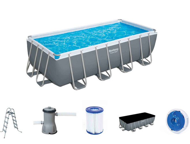 Bestway 56670 (488х244х122см лестница фильтр тент)Бассейн каркасный