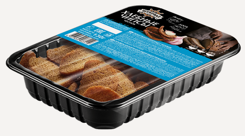 Изображение товара Упаковка из 12 штук Гренки "Штурвал" Хлебные чипсы с чесноком лоток 170г